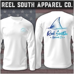 reel south red fish fin long sleeve mockup
