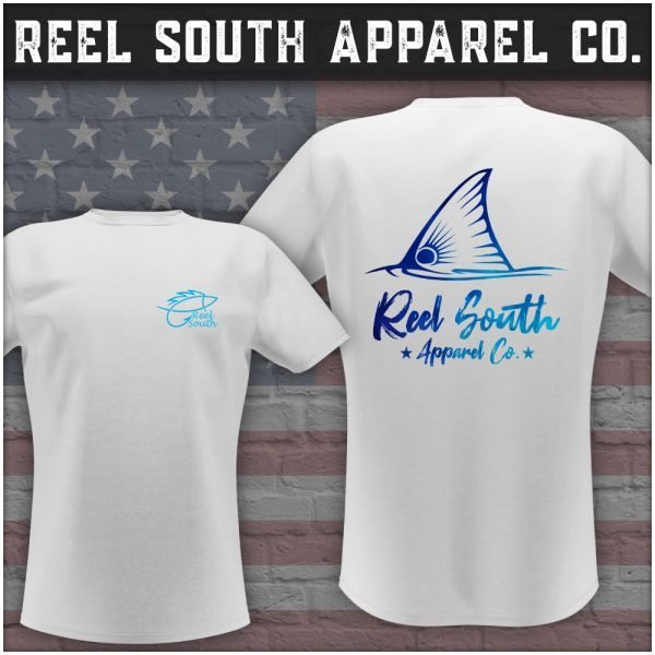 reel south red fish fin mockup