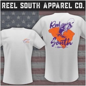Reel South Carolina Bass T-Shirt (Orange/Purple)