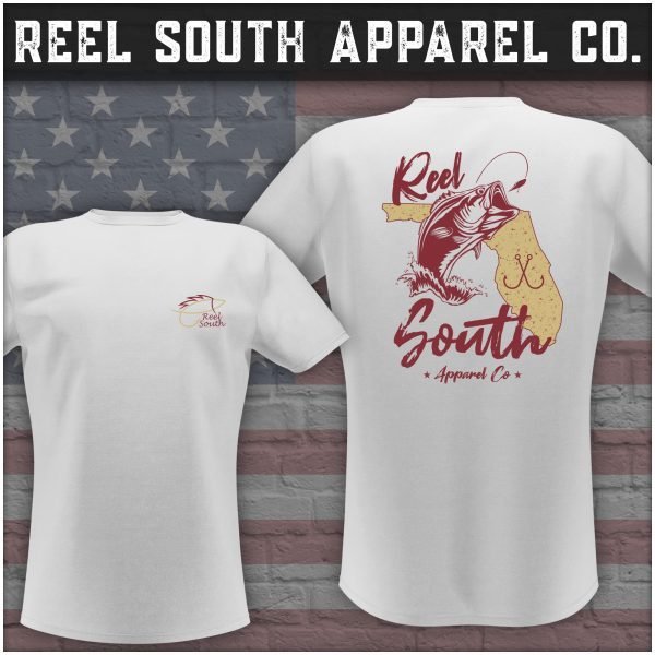 Reel South Florida Bass T-Shirt (Garnet/Gold)