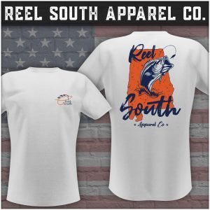 Reel South Alabama Bass T-Shirt (Navy/Orange)