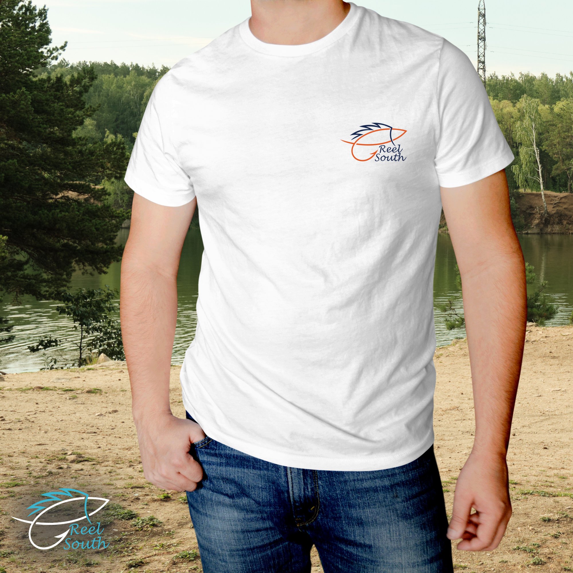 Reel South Alabama Bass T-Shirt (Navy/Orange)