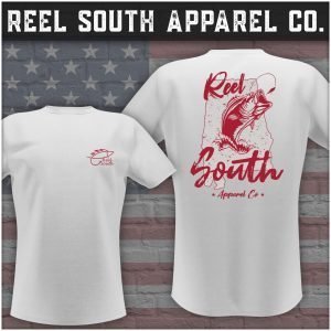 Reel South Alabama Bass T-Shirt (Crimson/Grey)