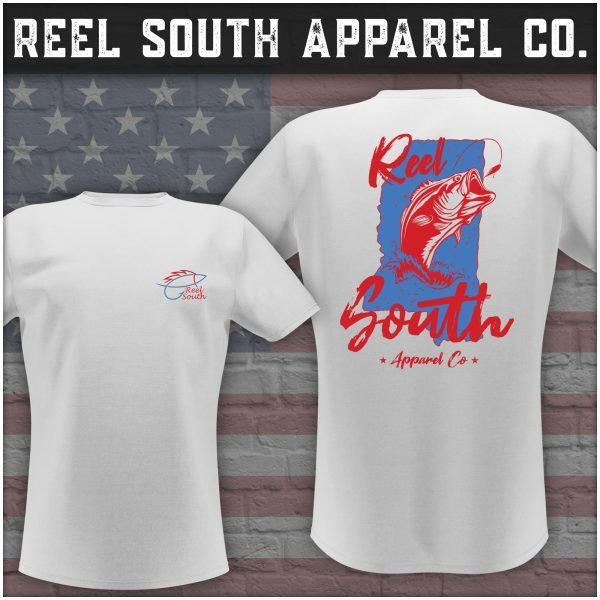 Reel South Mississippi Bass T-Shirt (Red/Blue)